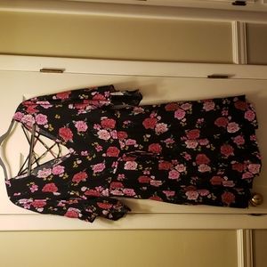 Torrid Black Floral Dress, Size 1